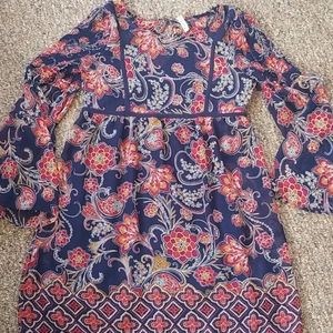 Cute flowly flower long sleeve dress